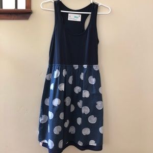 Polka dot navy blue dress
